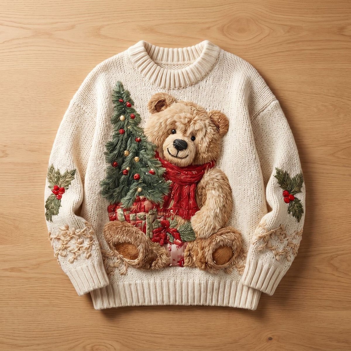 Francesca | Women's Cozy Embroidered Holiday Knit Pullover Cute Christmas Sweater