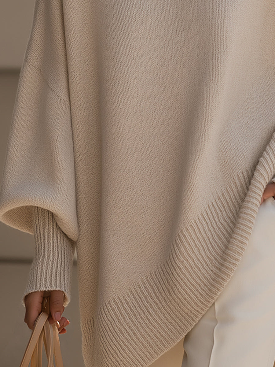 Rowena | Women’s Oversized Batwing Crewneck Sweater