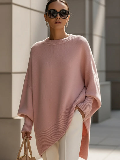 Rowena | Women’s Oversized Batwing Crewneck Sweater
