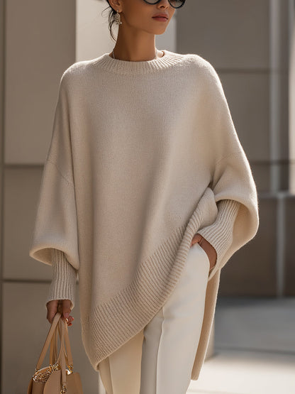 Rowena | Women’s Oversized Batwing Crewneck Sweater