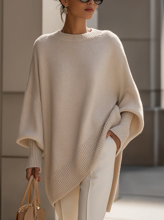 Rowena | Women’s Oversized Batwing Crewneck Sweater