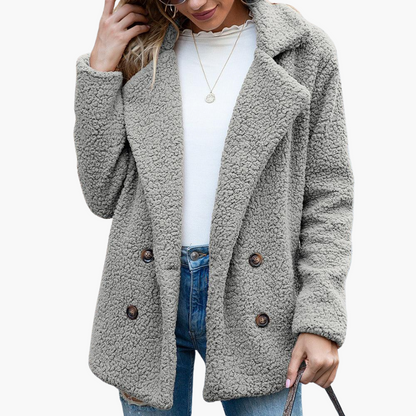 Marjolaine | Women's Faux Fur Lapel Collar Teddy Jacket