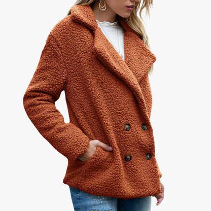 Marjolaine | Women's Faux Fur Lapel Collar Teddy Jacket