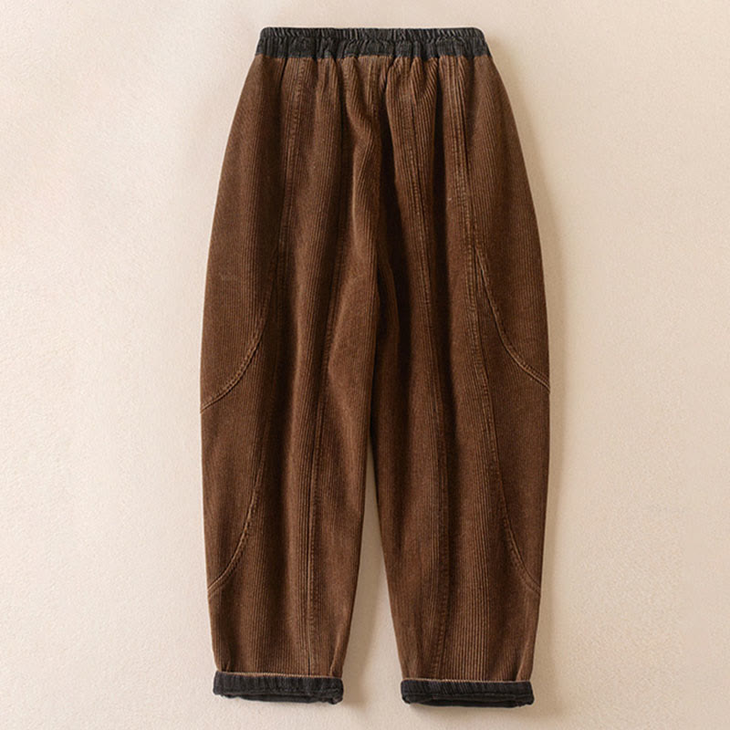 Celia | Women's Corduroy Drawstring Elastic Waist Relaxed Harem Pants