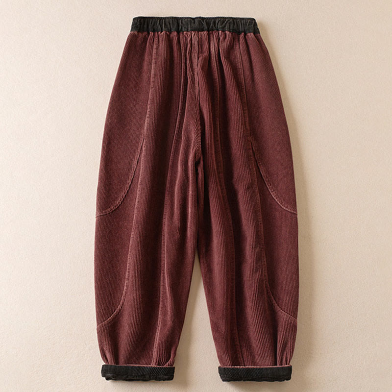 Celia | Women's Corduroy Drawstring Elastic Waist Relaxed Harem Pants