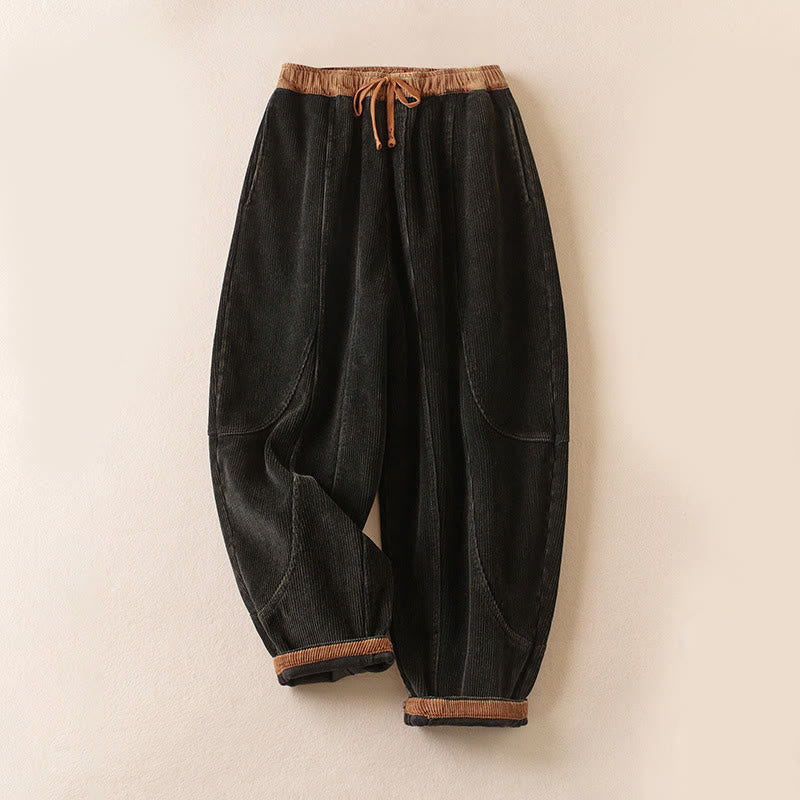 Celia | Women's Corduroy Drawstring Elastic Waist Relaxed Harem Pants
