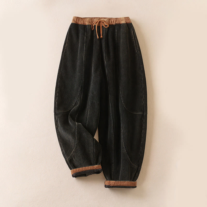 Celia | Women's Corduroy Drawstring Elastic Waist Relaxed Harem Pants