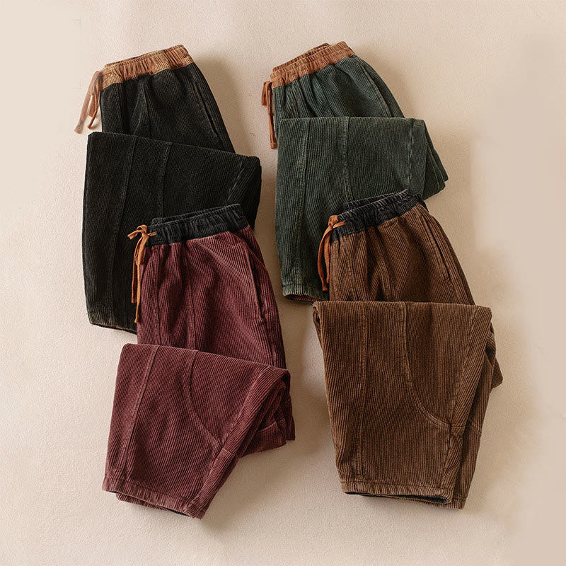 Celia | Women's Corduroy Drawstring Elastic Waist Relaxed Harem Pants
