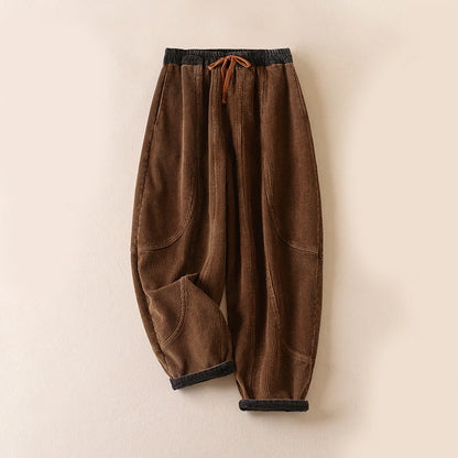 Celia | Women's Corduroy Drawstring Elastic Waist Relaxed Harem Pants