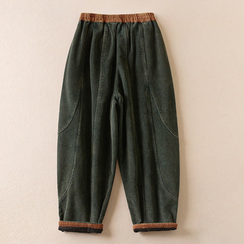 Celia | Women's Corduroy Drawstring Elastic Waist Relaxed Harem Pants