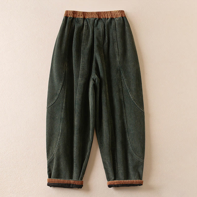 Celia | Women's Corduroy Drawstring Elastic Waist Relaxed Harem Pants