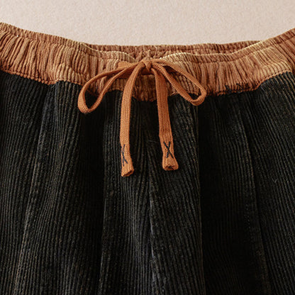 Celia | Women's Corduroy Drawstring Elastic Waist Relaxed Harem Pants