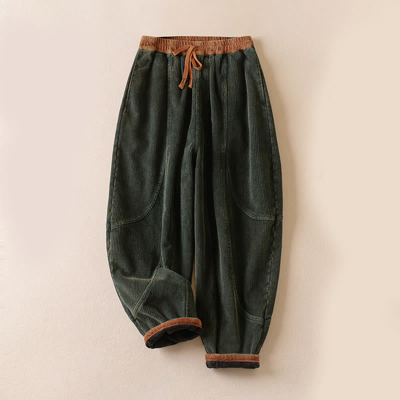 Celia | Women's Corduroy Drawstring Elastic Waist Relaxed Harem Pants