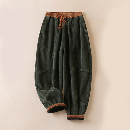 Celia | Women's Corduroy Drawstring Elastic Waist Relaxed Harem Pants