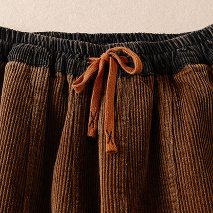 Celia | Women's Corduroy Drawstring Elastic Waist Relaxed Harem Pants