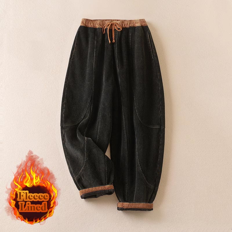 Celia | Women's Corduroy Drawstring Elastic Waist Relaxed Harem Pants