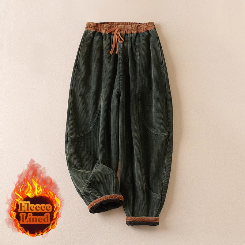Celia | Women's Corduroy Drawstring Elastic Waist Relaxed Harem Pants