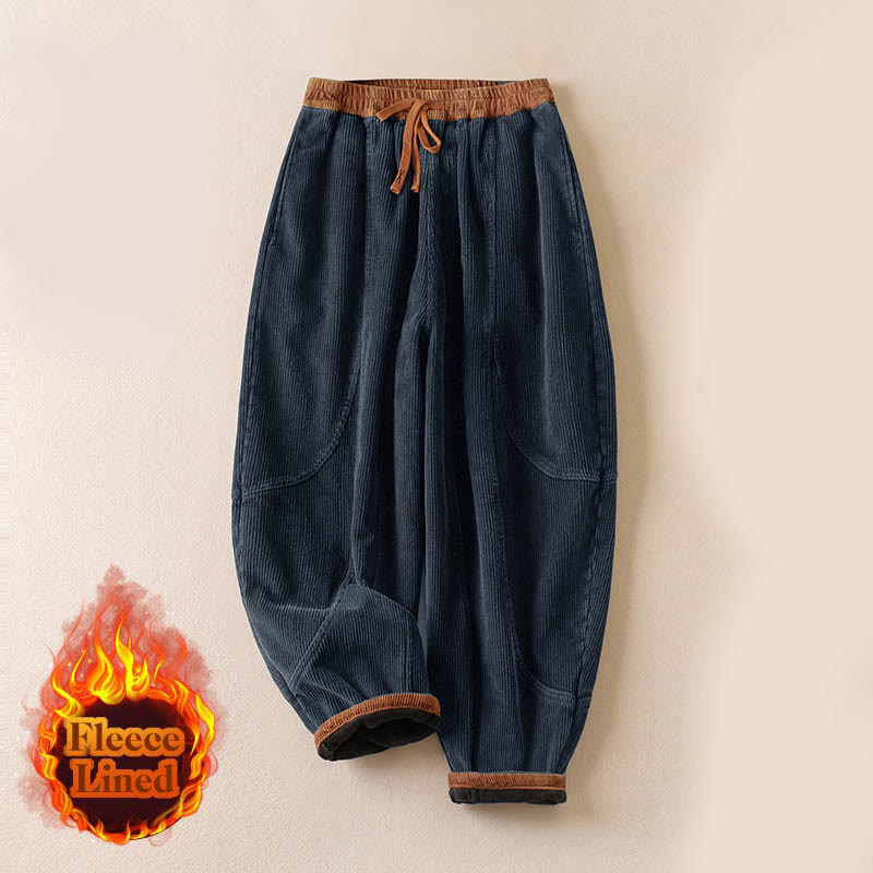 Celia | Women's Corduroy Drawstring Elastic Waist Relaxed Harem Pants