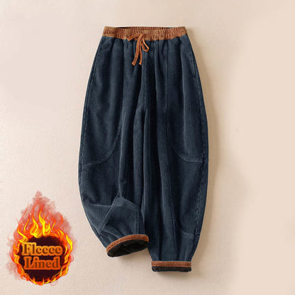 Celia | Women's Corduroy Drawstring Elastic Waist Relaxed Harem Pants