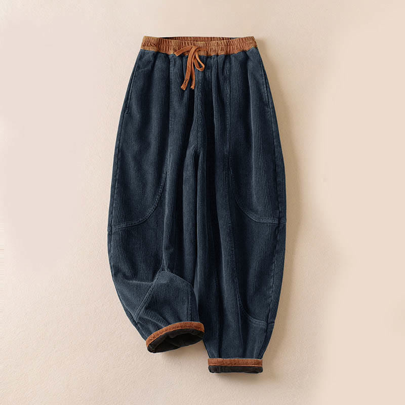 Celia | Women's Corduroy Drawstring Elastic Waist Relaxed Harem Pants