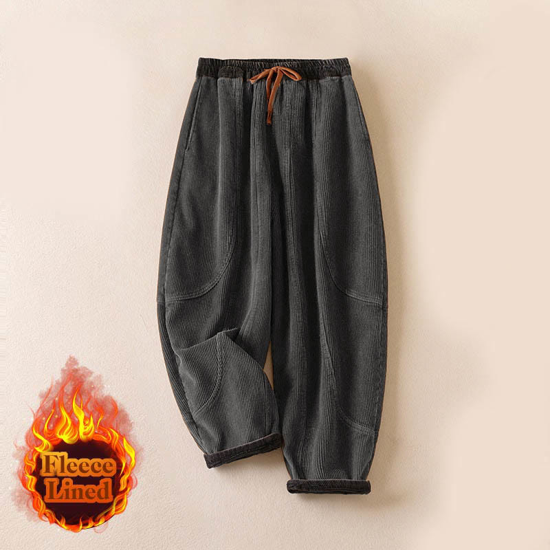 Celia | Women's Corduroy Drawstring Elastic Waist Relaxed Harem Pants