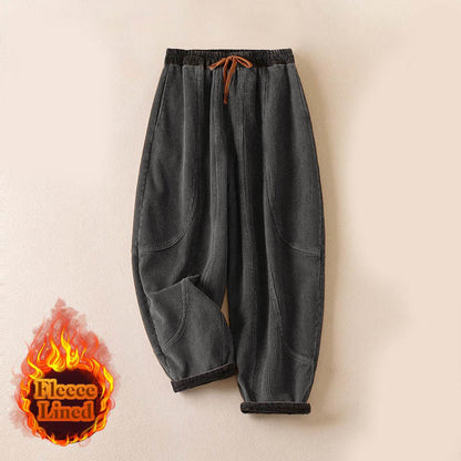 Celia | Women's Corduroy Drawstring Elastic Waist Relaxed Harem Pants