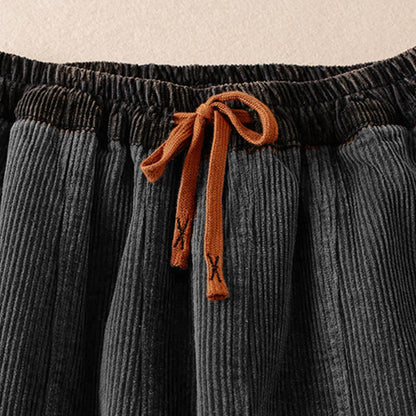 Celia | Women's Corduroy Drawstring Elastic Waist Relaxed Harem Pants