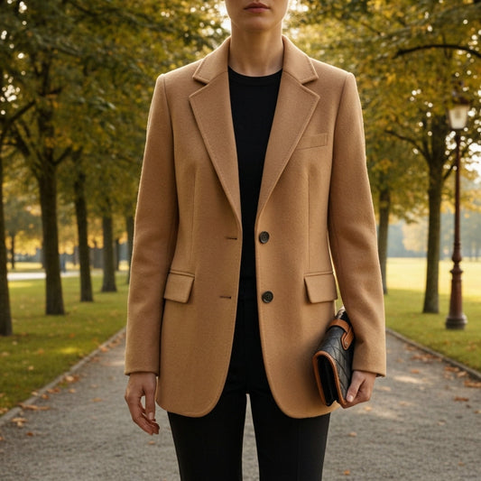 Aurore | Women's Wool Blend Tailored Notch Lapel Two Button Blazer