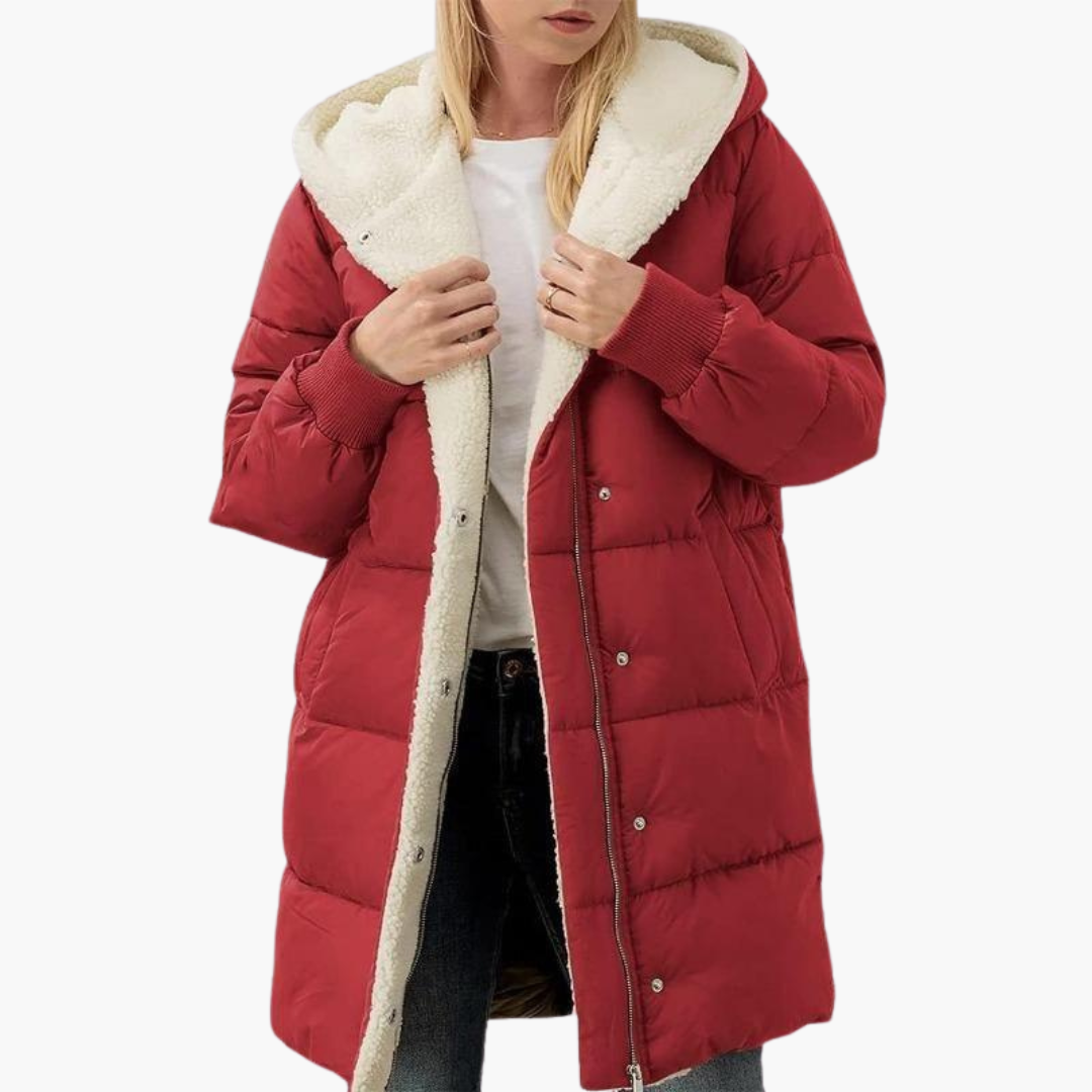 Kirra | Women's Sherpa-Lined Long Hooded Puffer Coat