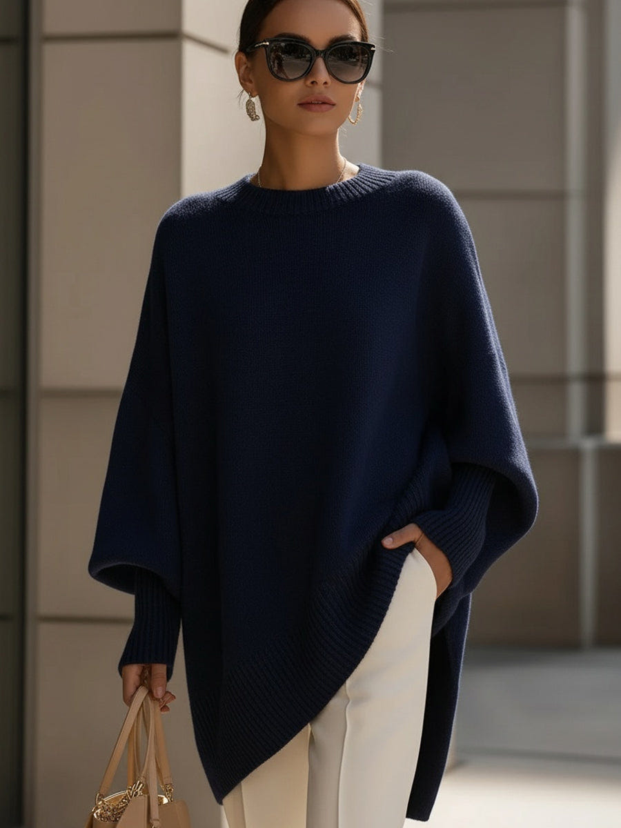 Rowena | Women’s Oversized Batwing Crewneck Sweater