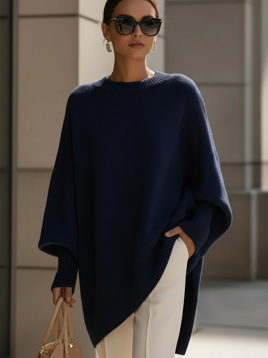 Rowena | Women’s Oversized Batwing Crewneck Sweater