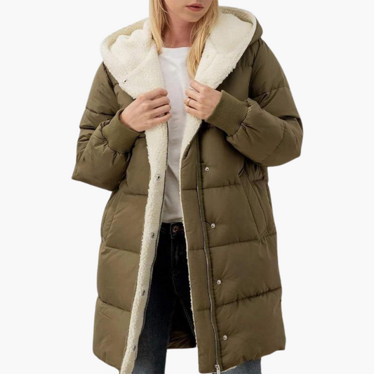 Kirra | Women's Sherpa-Lined Long Hooded Puffer Coat