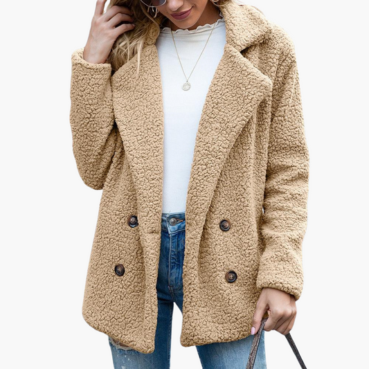 Marjolaine | Women's Faux Fur Lapel Collar Teddy Jacket