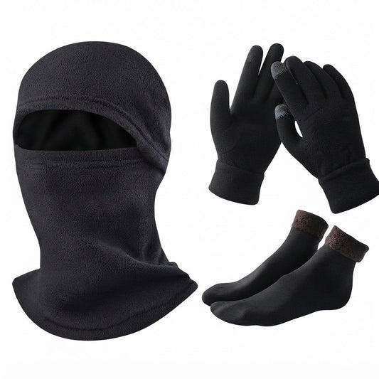Cecelia | Women's Fleece Balaclava Touchscreen Winter Gloves and Socks Set