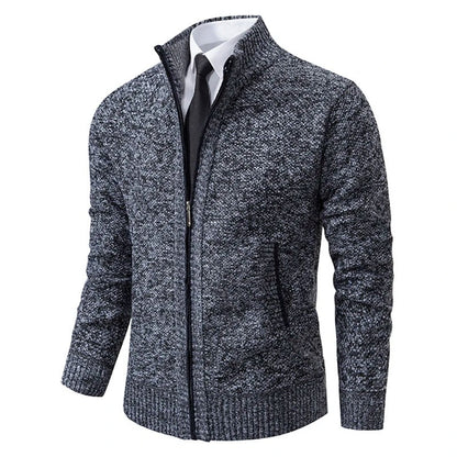 Anders | Men's Full-Zip Mock Neck Textured Knit Cardigan Sweater