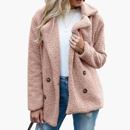 Marjolaine | Women's Faux Fur Lapel Collar Teddy Jacket