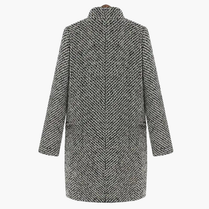 Lavinia | Women's Herringbone Wool Blend Longline Coat