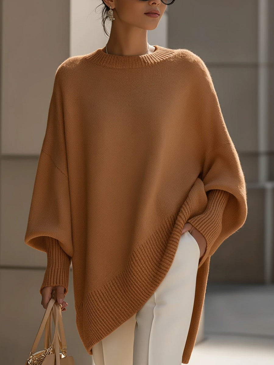 Rowena | Women’s Oversized Batwing Crewneck Sweater