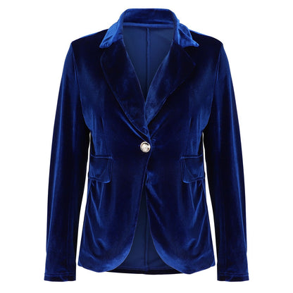 Rosalind | Women's Fall Style Tailored Single Button Velvet Blazer