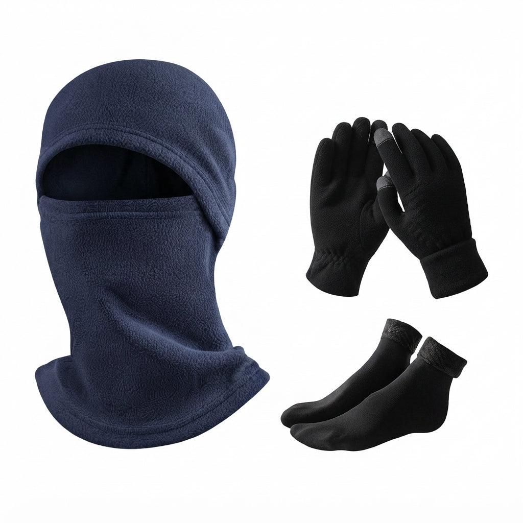 Cecelia | Women's Fleece Balaclava Touchscreen Winter Gloves and Socks Set