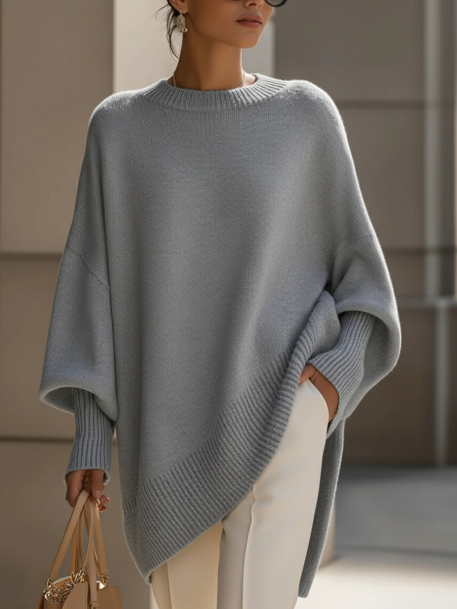 Rowena | Women’s Oversized Batwing Crewneck Sweater