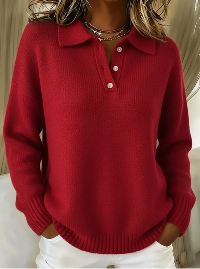 Mira | Soft Knit Polo Sweater