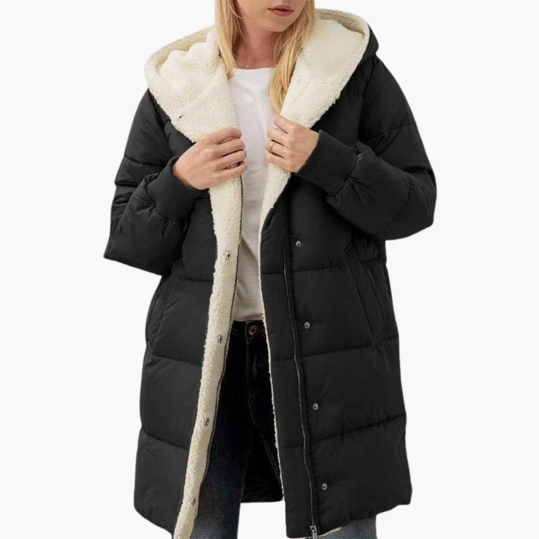 Kirra | Women's Sherpa-Lined Long Hooded Puffer Coat