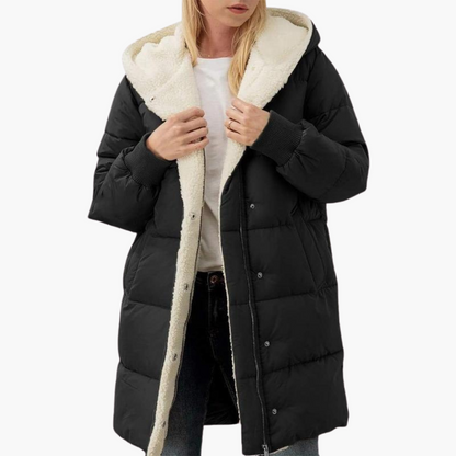 Kirra | Women's Sherpa-Lined Long Hooded Puffer Coat