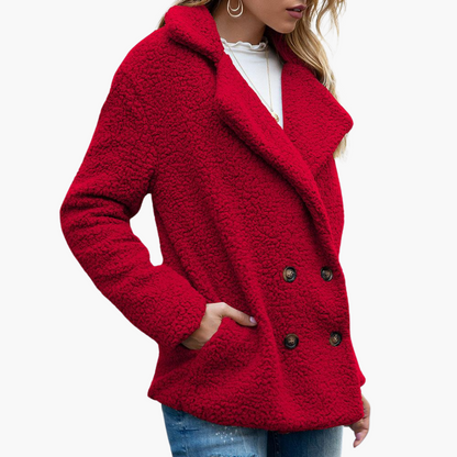 Marjolaine | Women's Faux Fur Lapel Collar Teddy Jacket