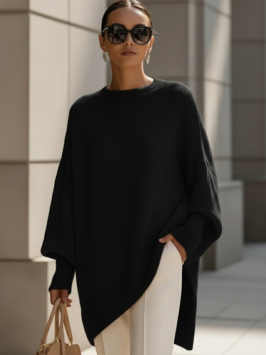 Rowena | Women’s Oversized Batwing Crewneck Sweater