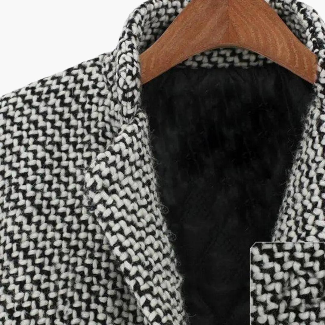 Lavinia | Women's Herringbone Wool Blend Longline Coat