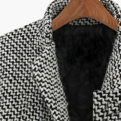 Lavinia | Women's Herringbone Wool Blend Longline Coat