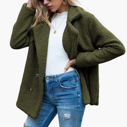 Marjolaine | Women's Faux Fur Lapel Collar Teddy Jacket