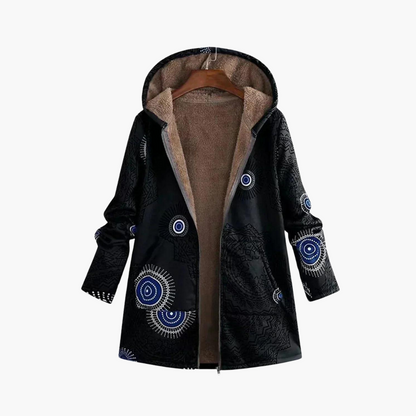 Roberta | Women's Sherpa Lined Geometric Print Hooded Parka Jacket